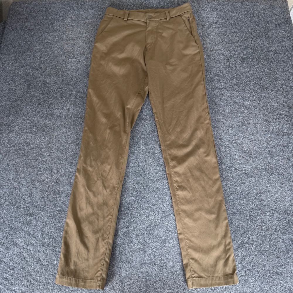 Lululemon Commission‎ Pant Slim Mens 28x33 Khaki Brown Chino Stretch Golf Casual